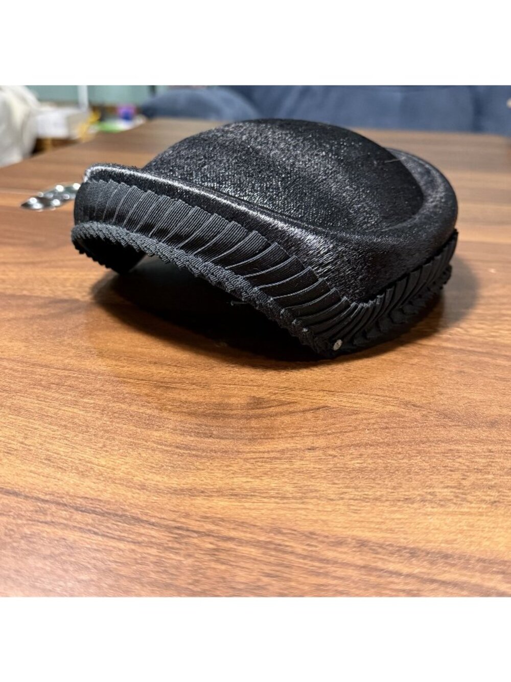 Vintage Mid-Century Black Satin Half Cap Hat